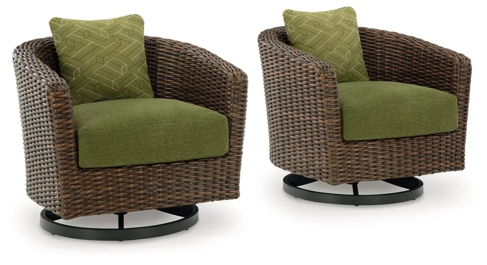 Horizon Hall - Swivel Lounge Cushion - Brown / Emerald
