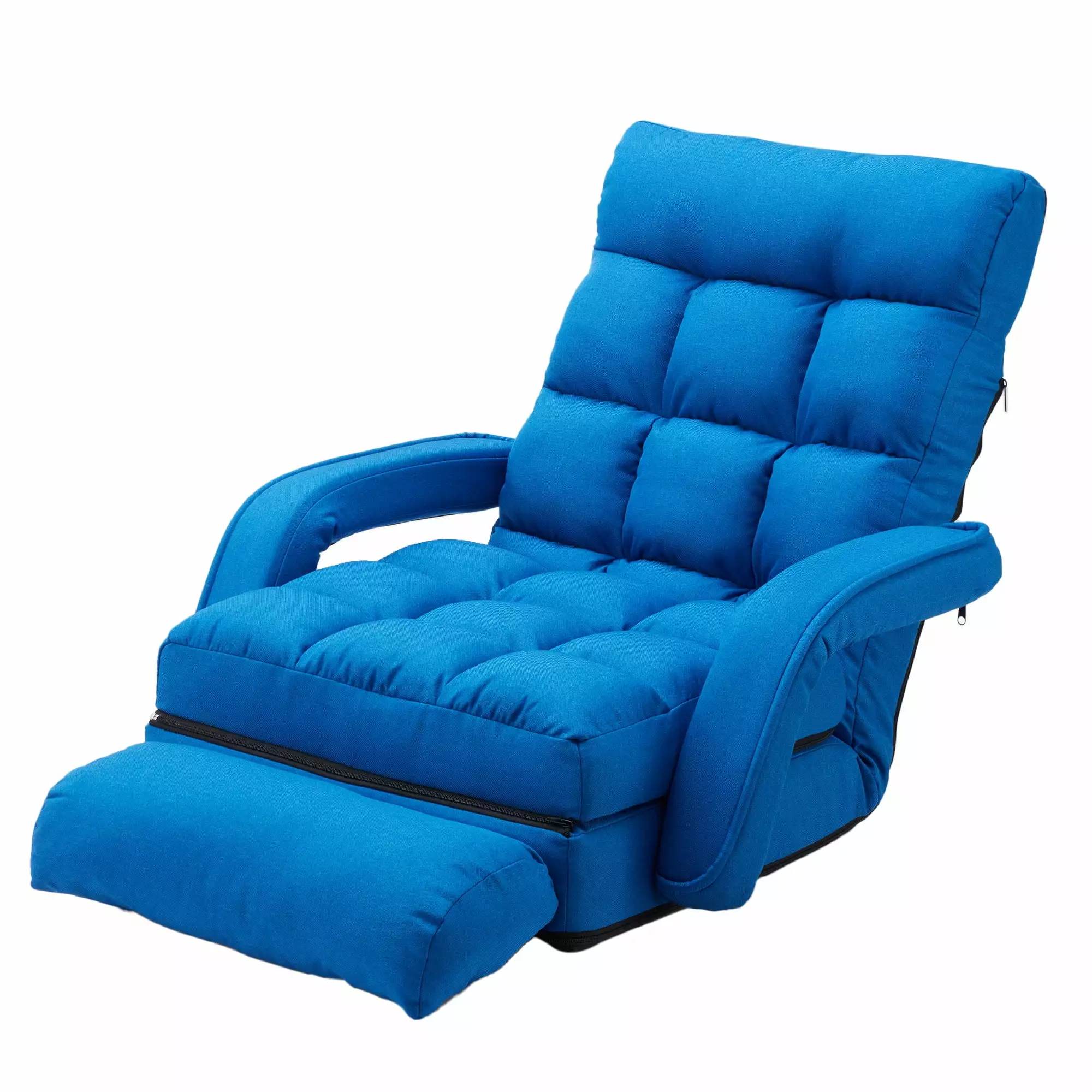 Jomeed Indoor Folding Fabric Chaise Lounge Chair Pillow Blue Chaise
