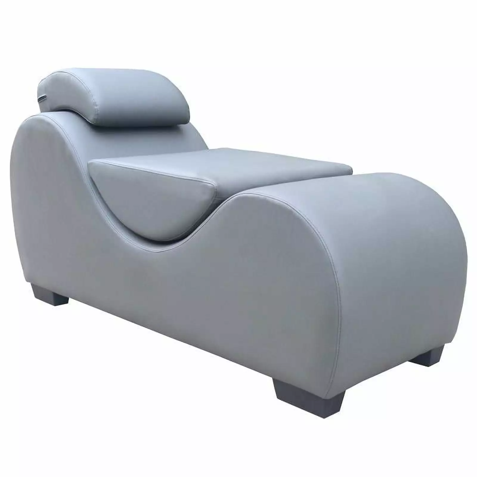 Kingway Furniture Koliar Faux Leather Yoga Relaxing Chaise Gray - Modern Lounge Chair Chaise