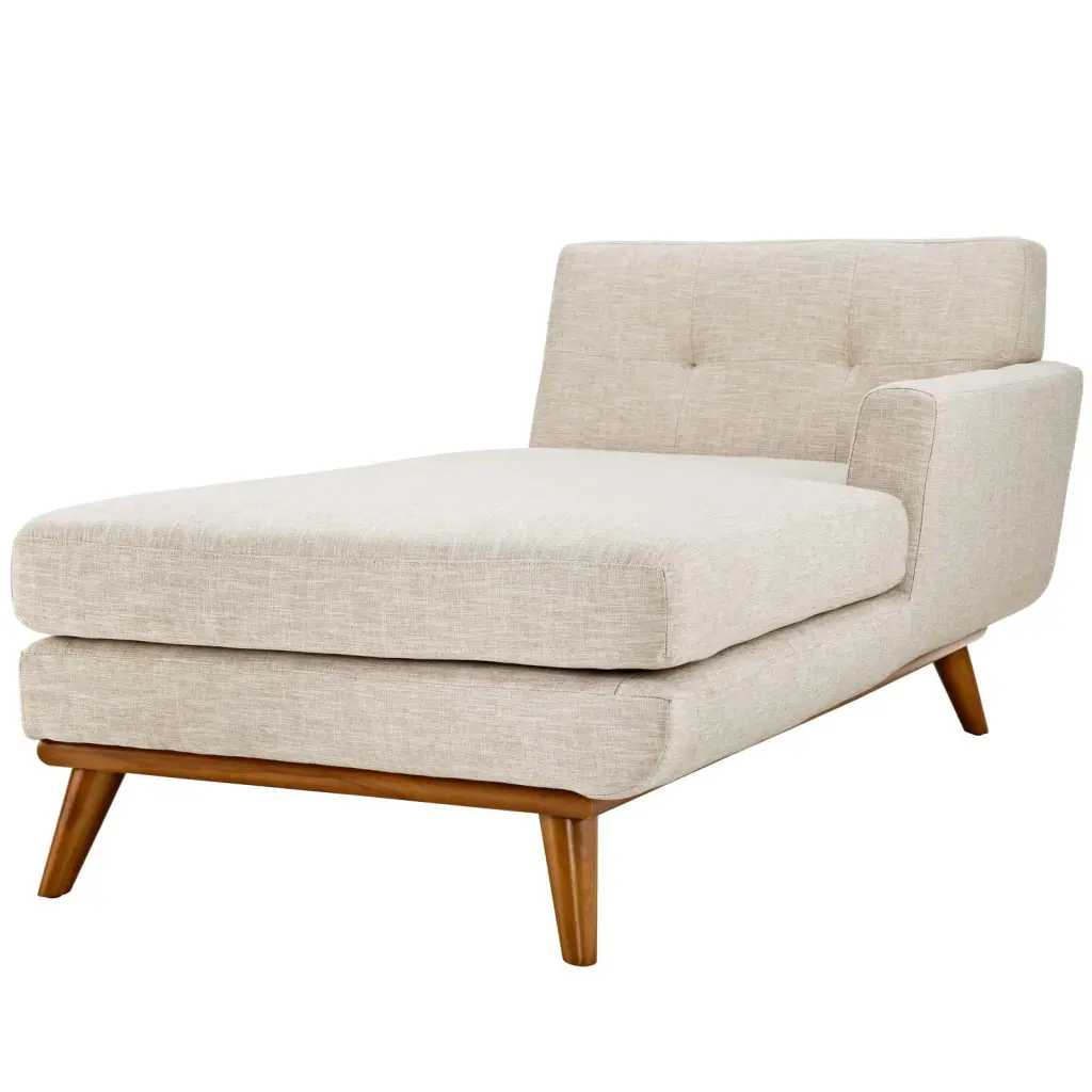 Modern Contemporary Urban Design Beige Fabric Accent Sofa Chaise Chair