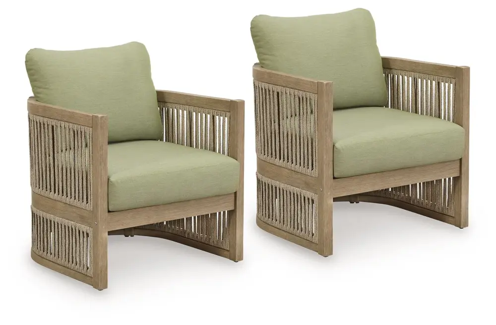 Serena Shores - Lounge Chair Cushion adjust 2) - Beige / Green