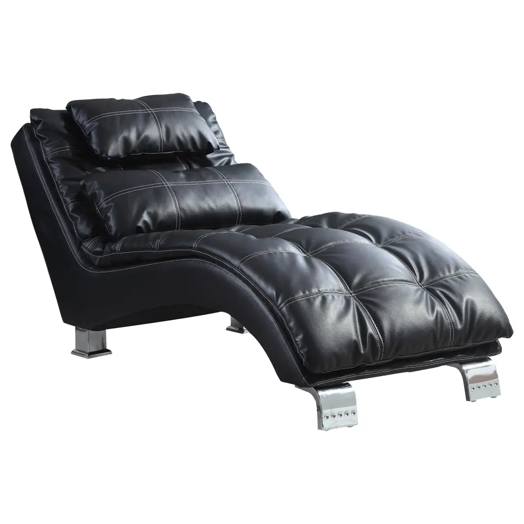 Dilleston Upholstered Chaise Black - Modern Lounge Chair