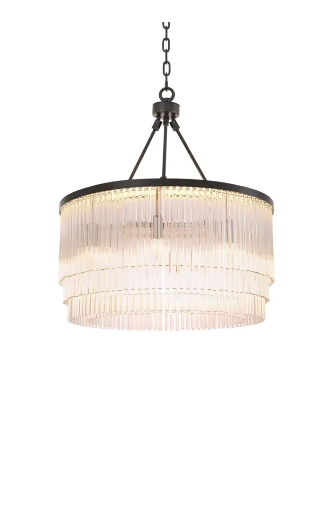 Bronze Glass Layered Chandelier Eichholtz Hector S Luxury Dining Room Light