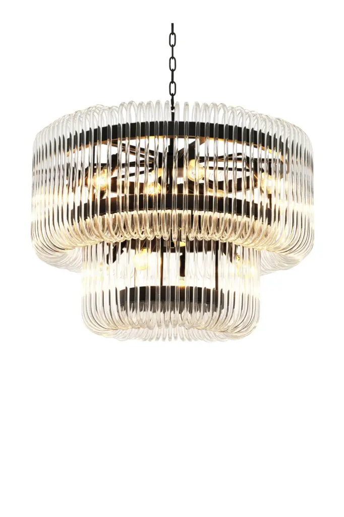 2 Tier Glass Rod Chandelier Eichholtz Sutton House Luxury Lighting