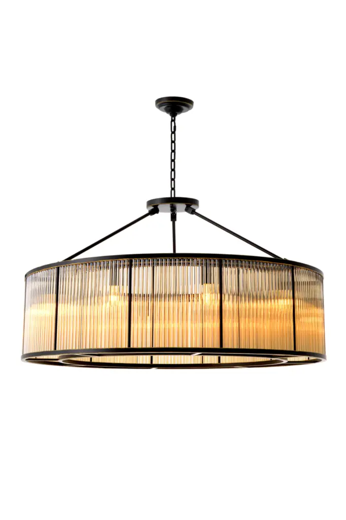 Vintage Glass Ceiling Lamp XL Eichholtz Bernardi Elegant Home Lighting