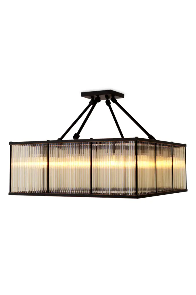 Vintage Glass Rods Ceiling Lamp Eichholtz Bernardi Retro Chandelier