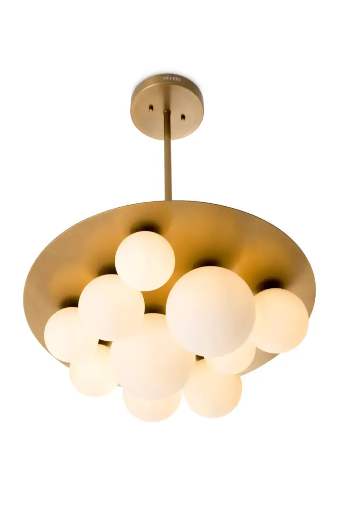 White Glass Globes Chandelier Eichholtz Orsini Elegant Dining Room Light