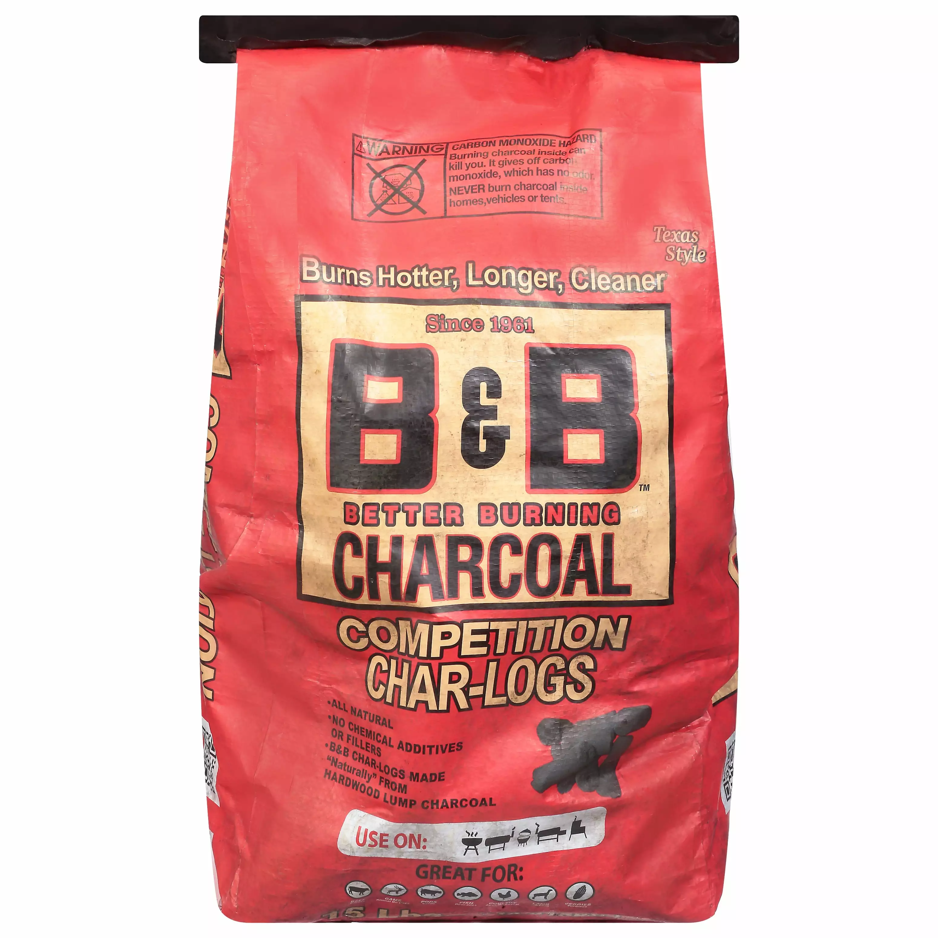 B&B Charcoal 15 Pound Competition Char Logs BBQ Smoking