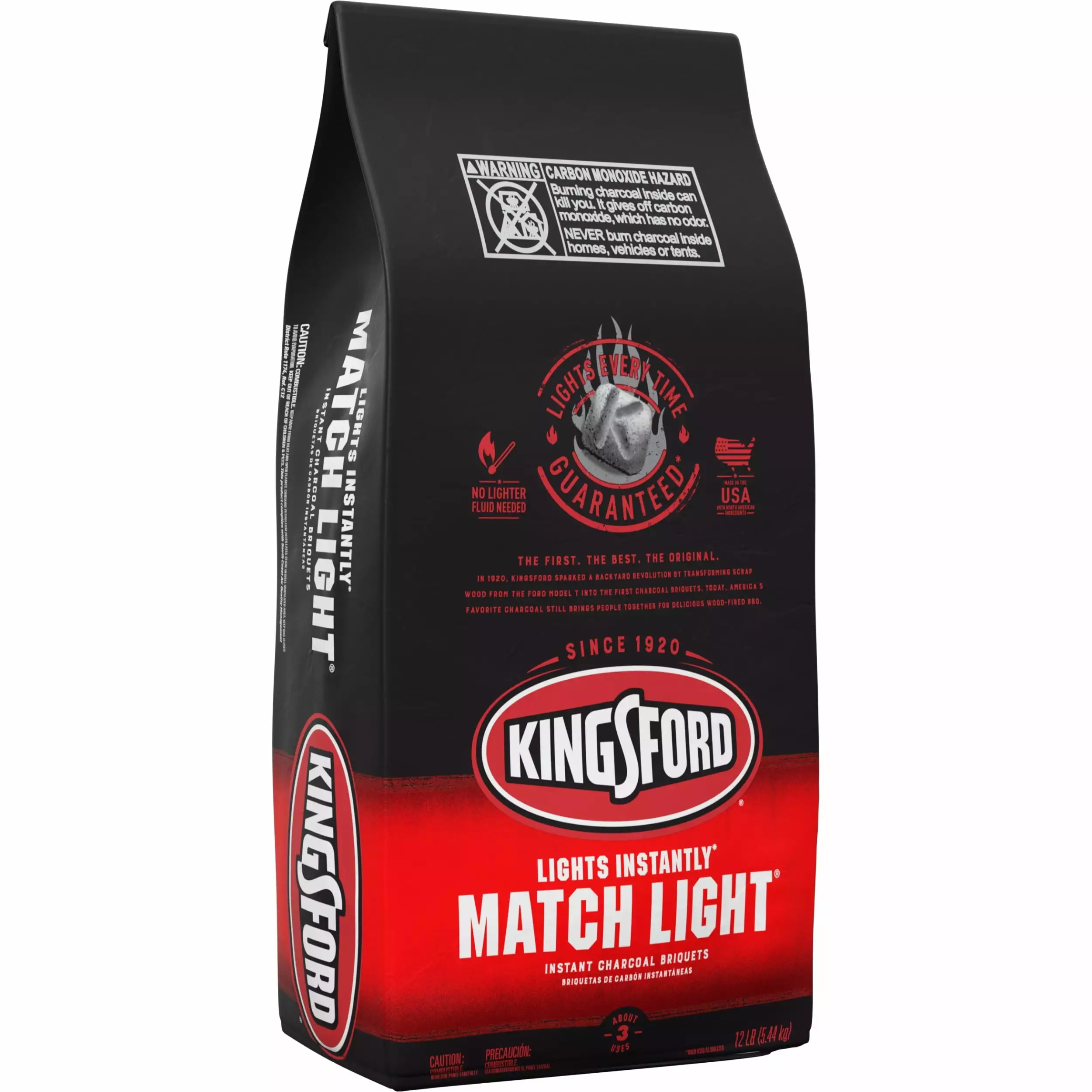 Kingsford Match Light Instant Charcoal Briquettes - 12 lbs Bag Quick and Easy Grilling