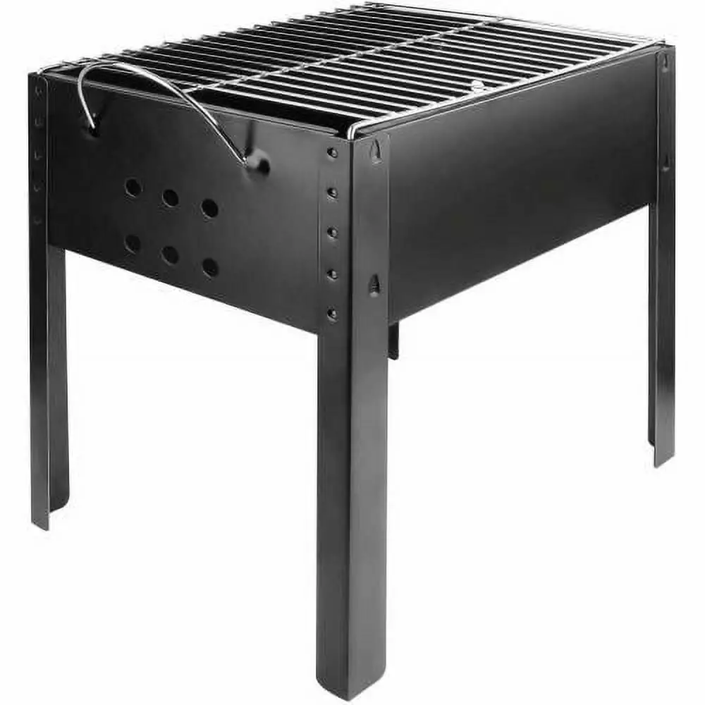 adhino Charcoal Grill 14'' Travel-friendly Charcoal Grill Stainless Steel BBQ Smoker Detachable Grill Wheels Charcoal BBQ ...