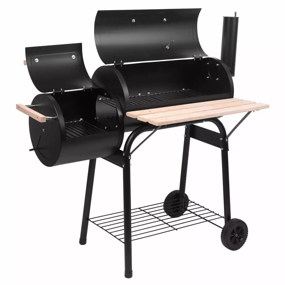 Tcbosik Outdoor Barbecue Grill Offset Smoker Travel-friendly BBQ Charcoal Grill Large Event Gathering Patio Backyard Cooki...