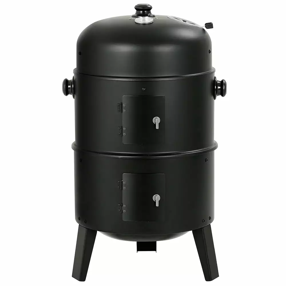 Master Cook Vertical 16 Steel Charcoal Smoker Black Mastercook