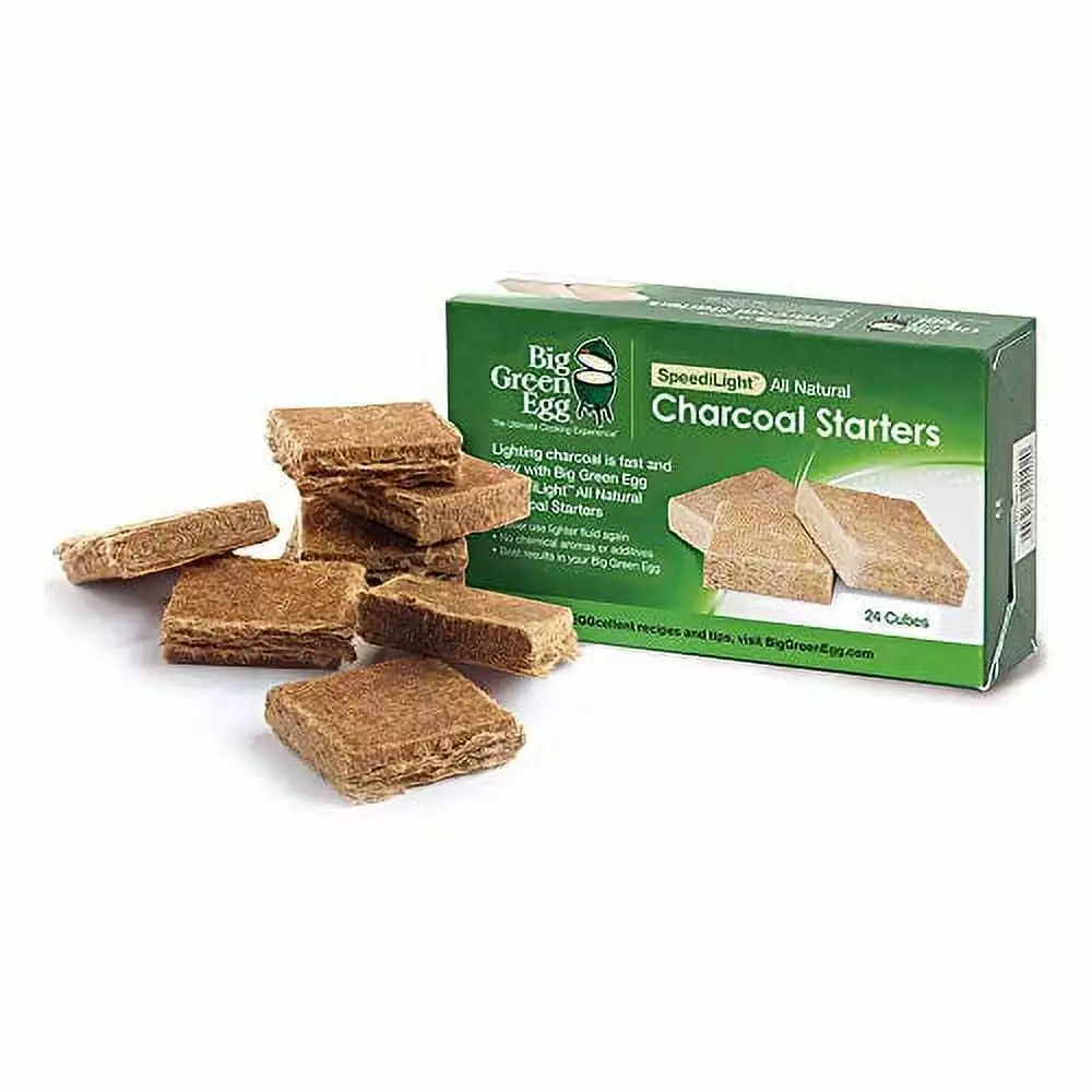 Big Green Egg All Natural Charcoal Starters 24 Cubes Grilling