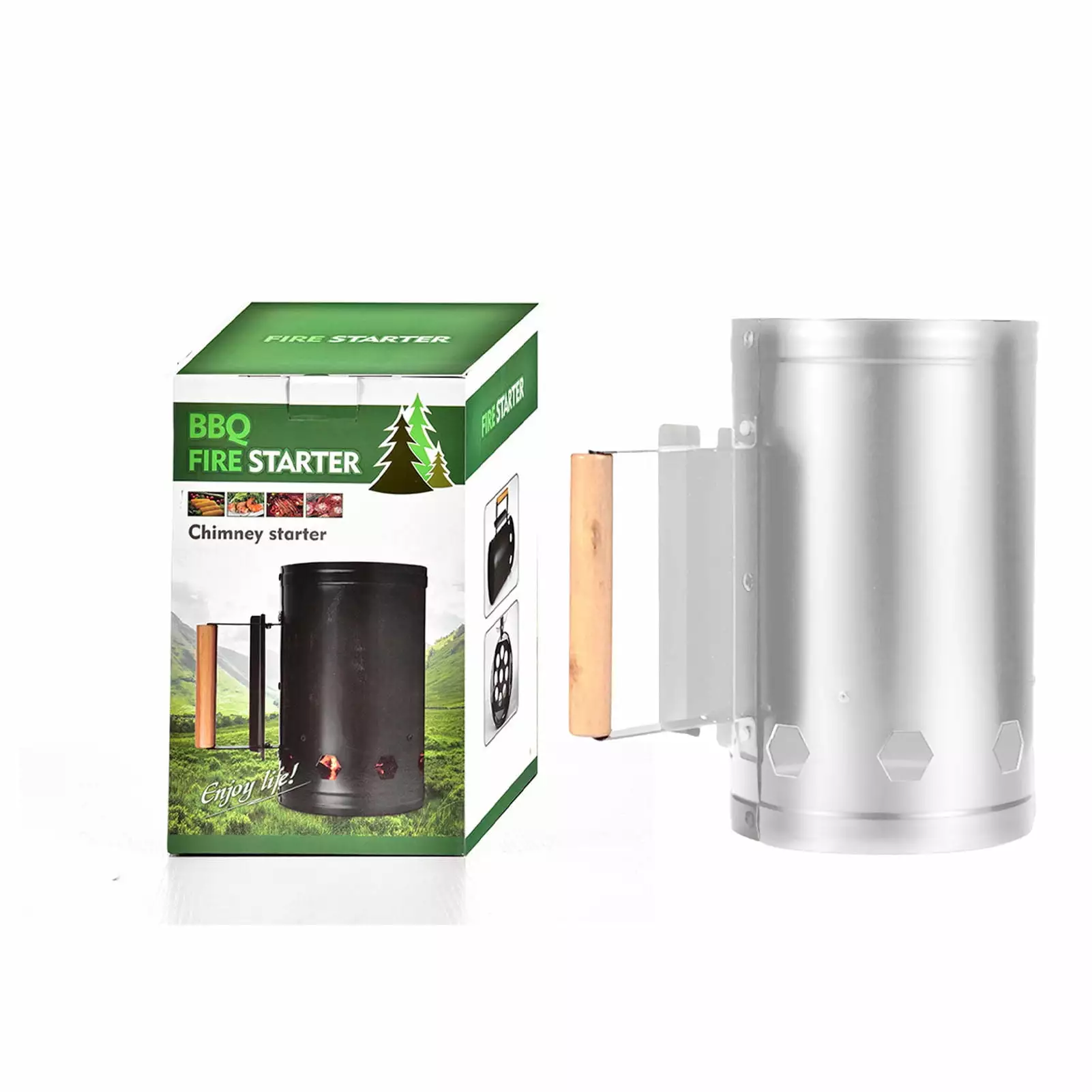 Big Sale Charcoal Chimney Starter Heat Resistant Stainless Steel Rapid Fire Starter Can