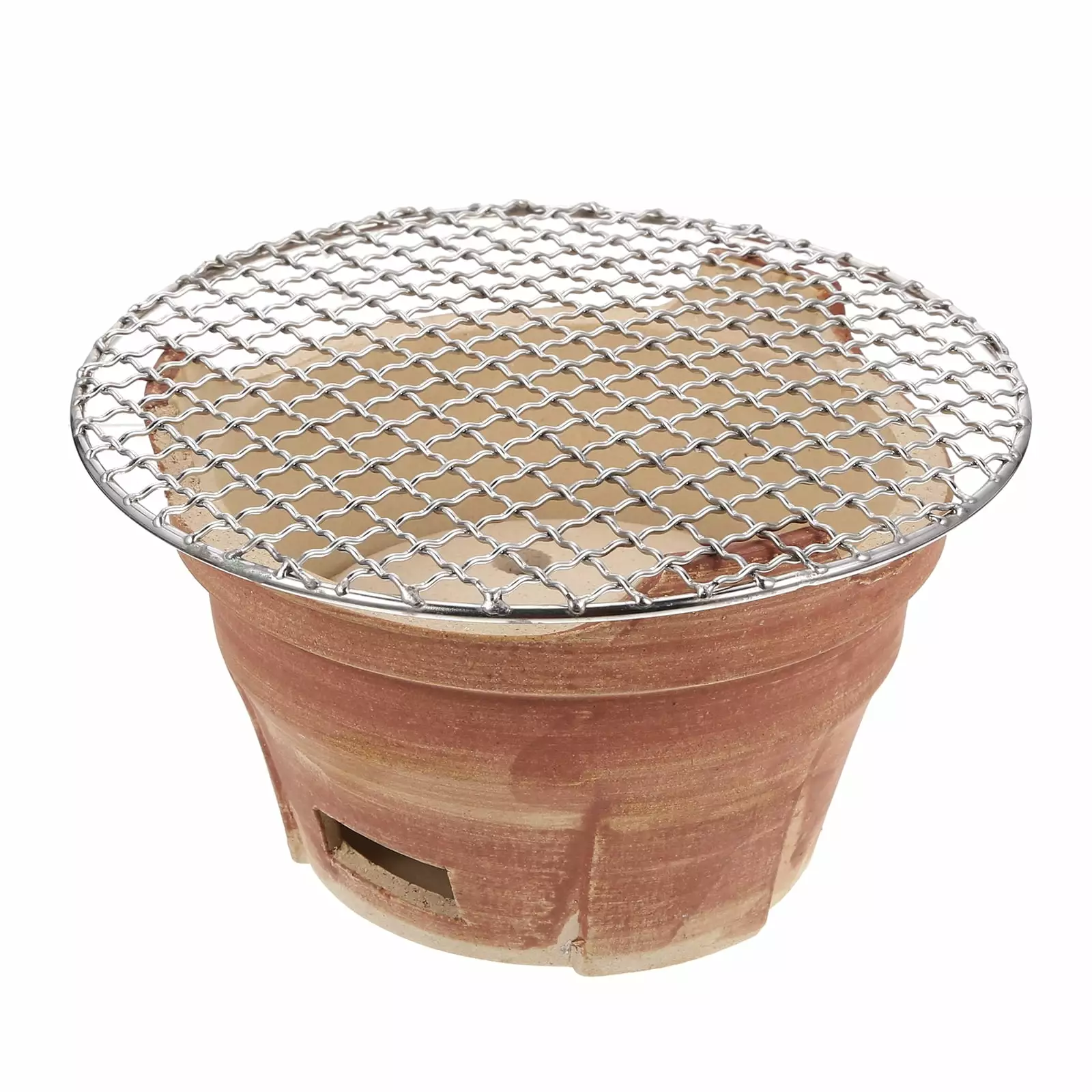 Masteelf Retro Charcoal Barbecue Stove Crude Pottery Stove BBQ Net Outdoor