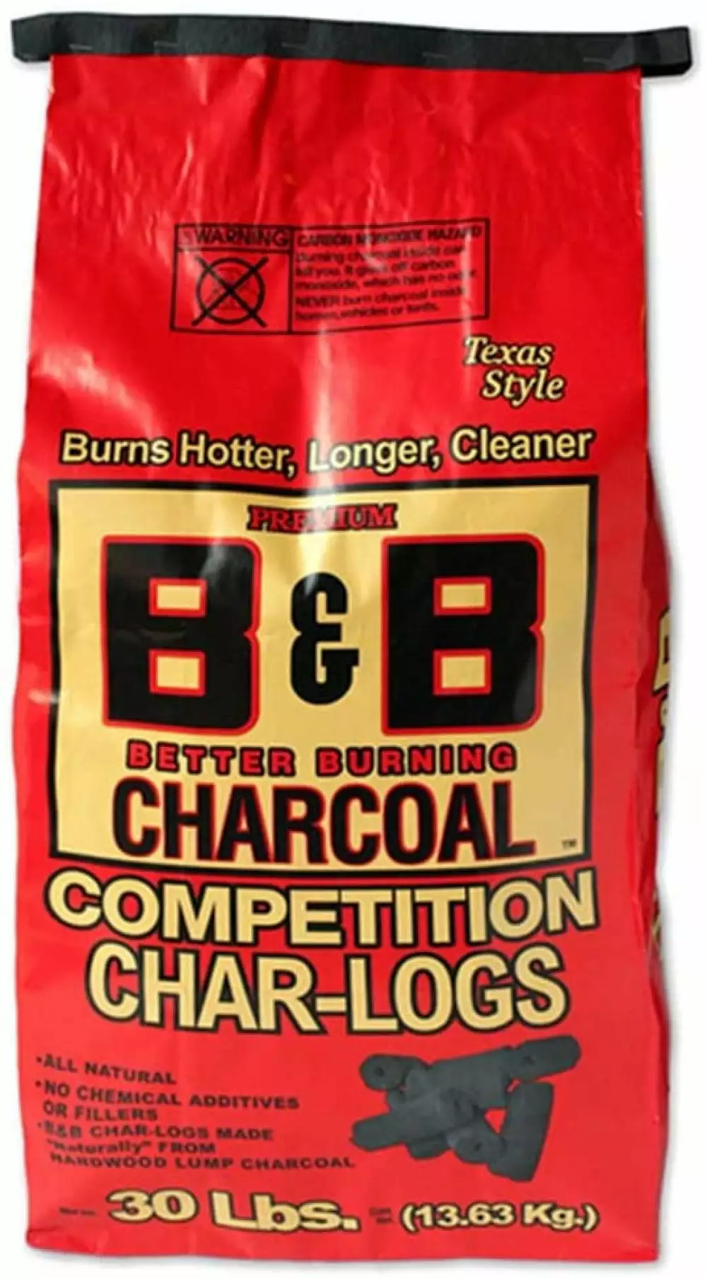 B & B Charcoal 00106 Competition Char-logs Charcoal Briquettes 30 Lbs Grilling Bilot