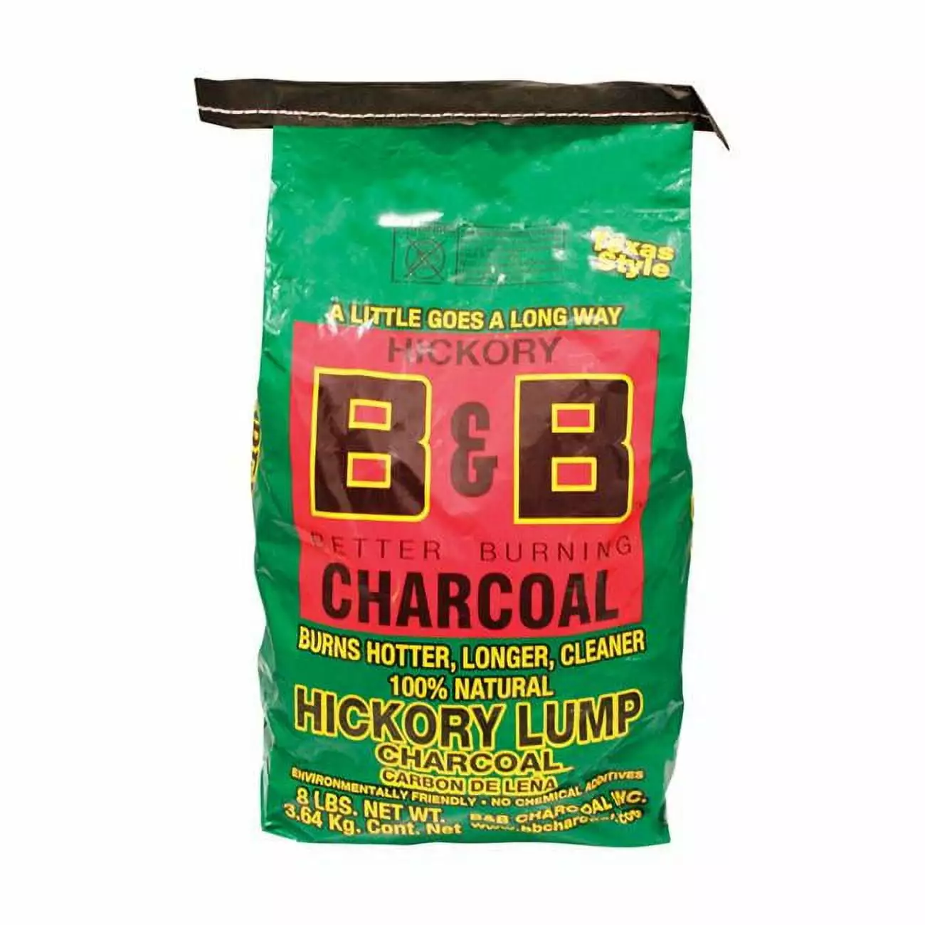 B & B Charcoal Organic Hickory Lump Charcoal 8 Lbs Grilling and Smoking