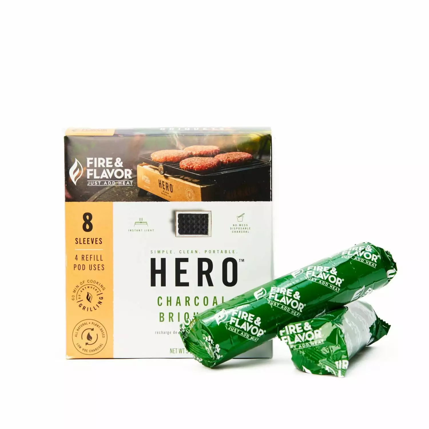 Fire & Flavor HERO Charcoal Briquets FFG7 All Natural Hardwood Grilling