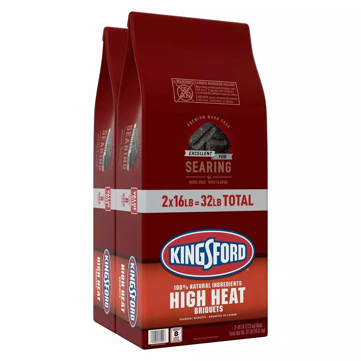 Kingsford High Heat Charcoal 16 Pound Bag Pack 2 BBQ