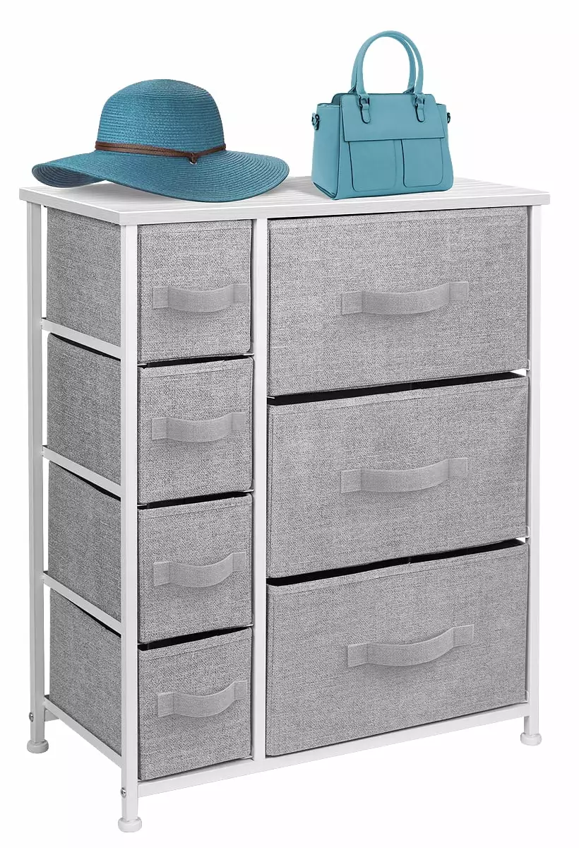 7-Drawer Chest Dresser White Storage Organizer Bedroom Kids Room Sorbus
