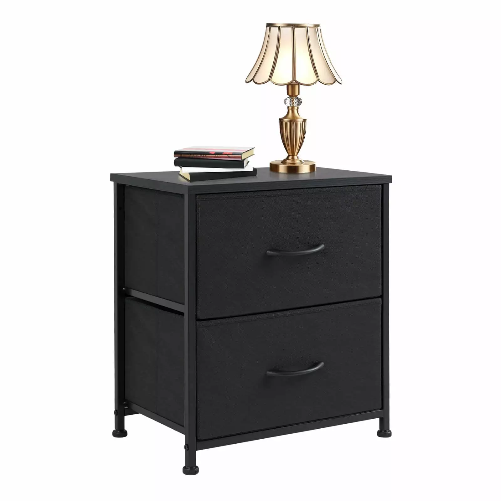 CoSoTower Drawers Dresser Chest Metal Frame and Wood Top Black
