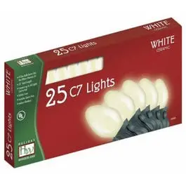 White Ceramic Christmas Lights Set 25-Count Holiday String Lights Holiday Wonderland
