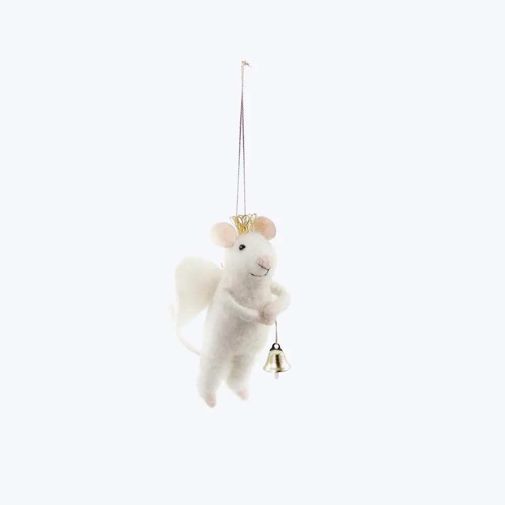 Wood Slice Merry Christmas Mr. Mouse Ornament