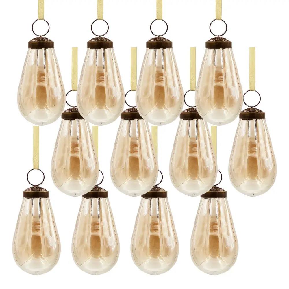 Luster Tear Drop Ornament, Glass Decorative Hanging Christmas Tree Ornaments Holiday Party Decorations place 12)