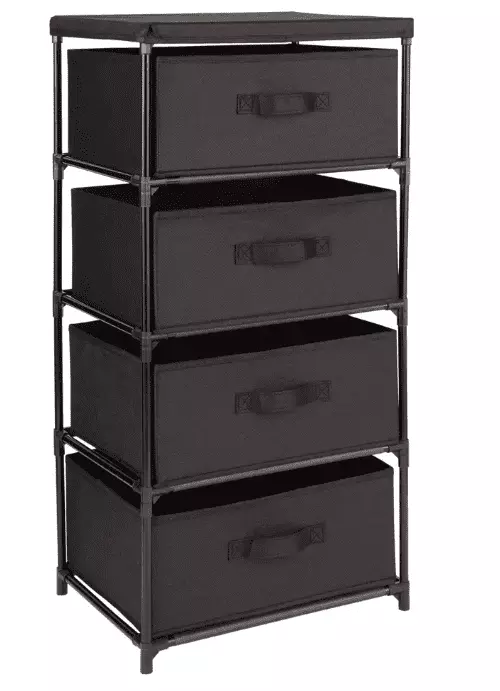 Juvale 4-Tier Tall Closet Dresser Drawers - Black Fabric Storage Bedroom roushimao
