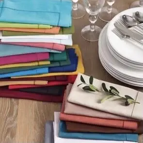 MONOGRAM LINEN HEMSTITCH COLOR NAPKINS 20" X 20" SET 12