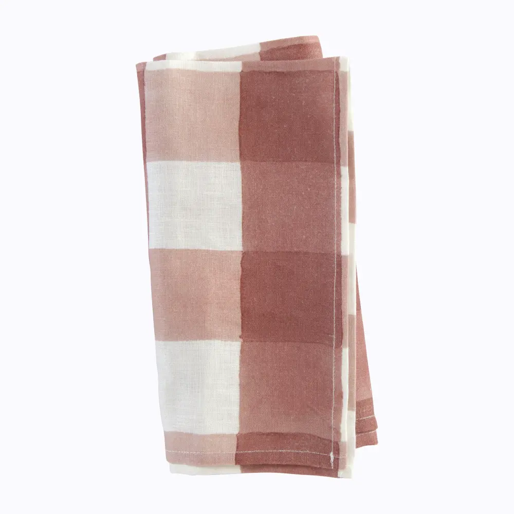 Reversible Design Blossom Plaid Flax Napkin