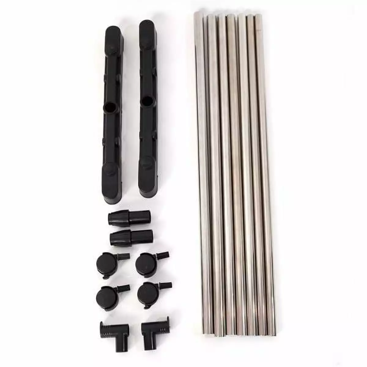 Single-bar Vertical & Horizontal Stretching Stand Clothes Rack Shoe Shelf YJ-01G Silver YTTX