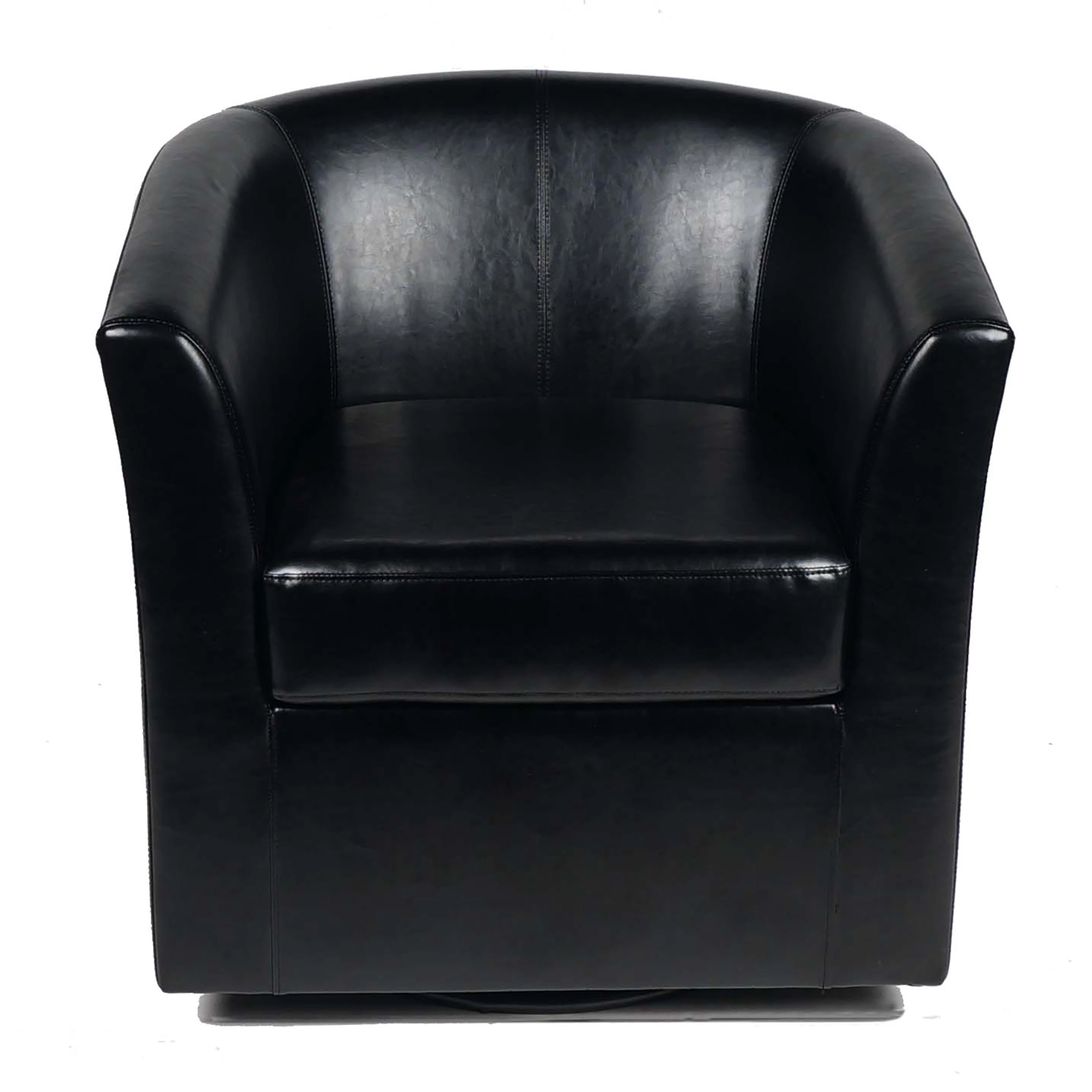 GDF Studio Jackson Contemporary Upholstered Swivel Club Chair Black GDFSTUDIO