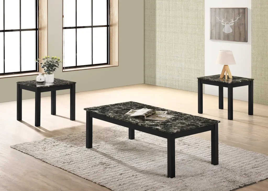 3-Piece Thurner Faux Marble Cocktail Set - Stylish Bar Drinkware