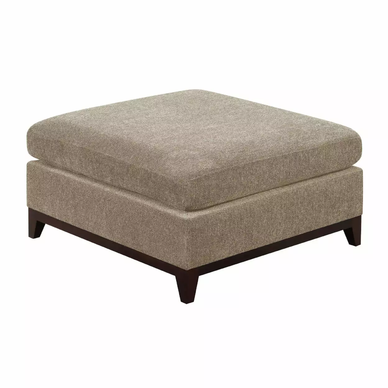 Fabric Cocktail Ottoman Chamfered Feet Gray - Saltoro Sherpi Elegant Design Ottomans