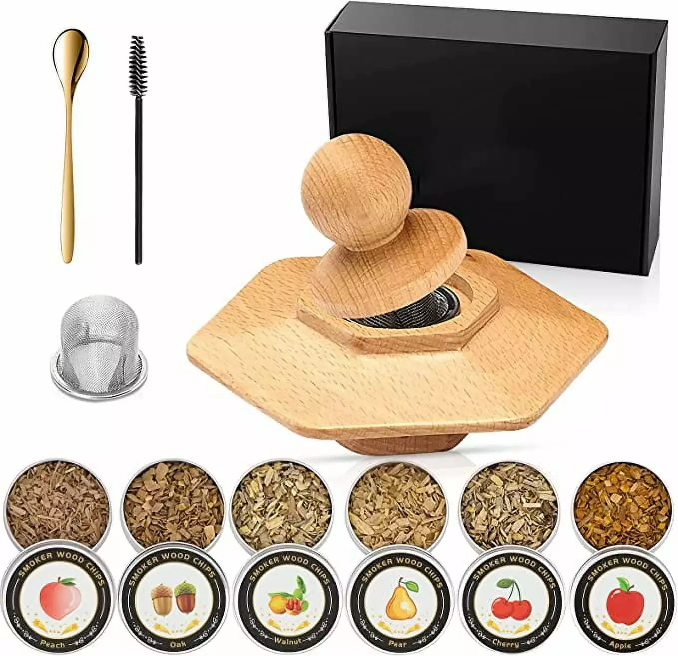 DzanKen Cocktail Smoker Infutilizer Kit 6 Flavors Wood Chips Whiskey Cocktail Wine