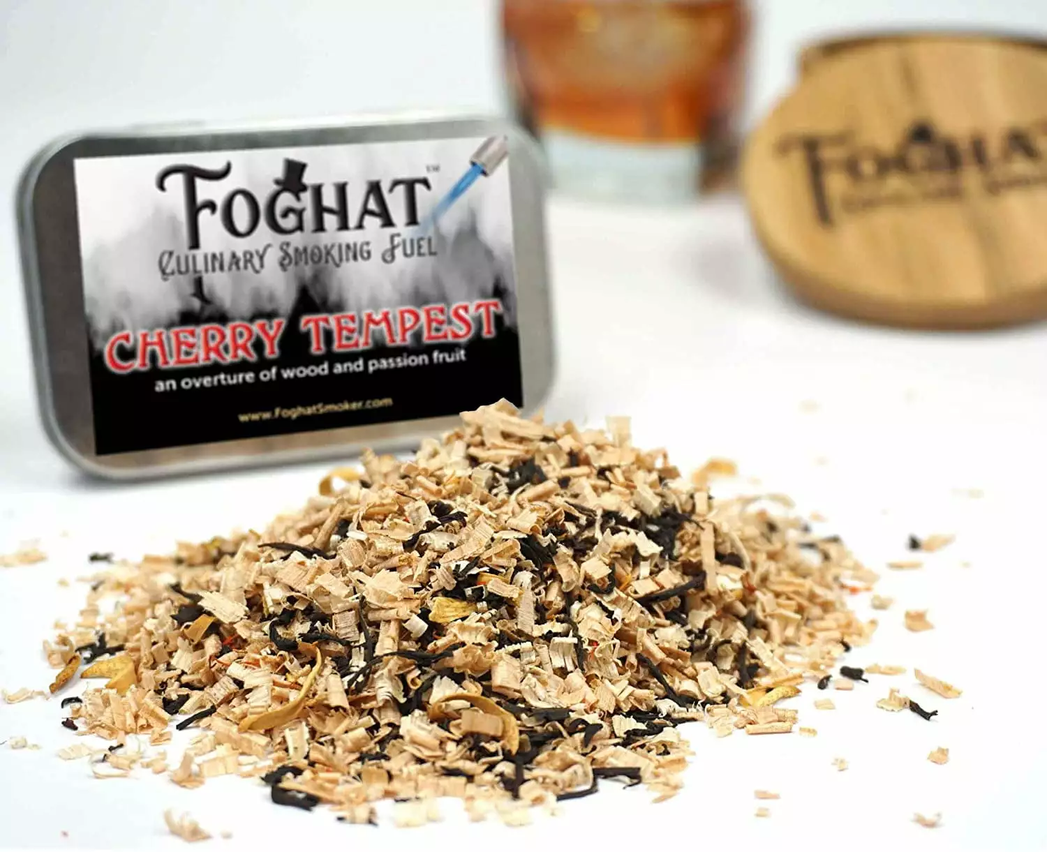 FogHat Cherry Tempest Wood Chips Cocktail Smoker Kit Drink Flavoring