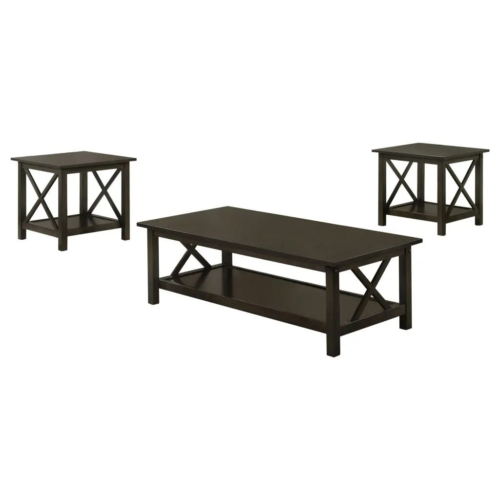 Rachelle 3-Piece Occasional Table Set Deep Merlot Living Room Side Tables