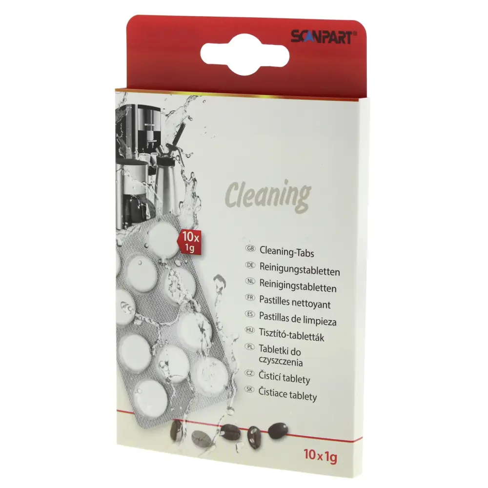 Coffee machine cleaning tablets, 10 pieces, comprehensive, Scanpart