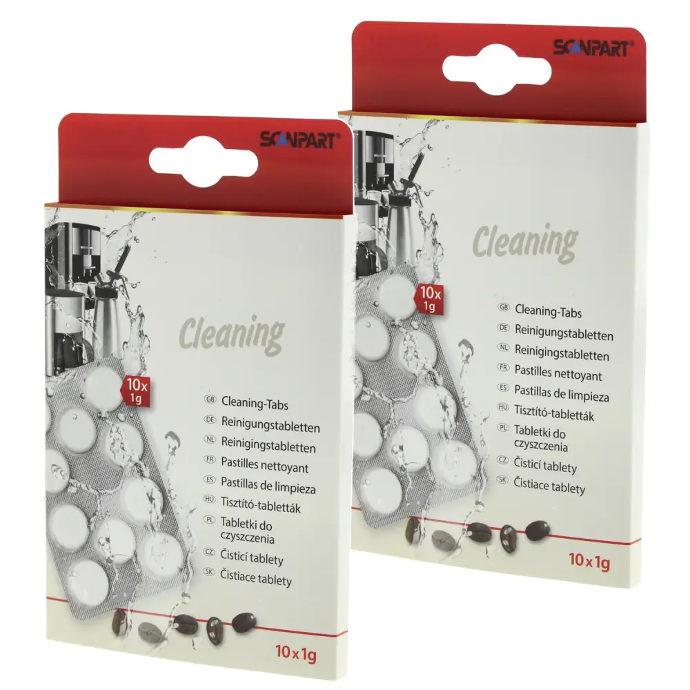 Coffee machine cleaning tablets, 10 pieces, comprehensive, Scanpart, 2 packs