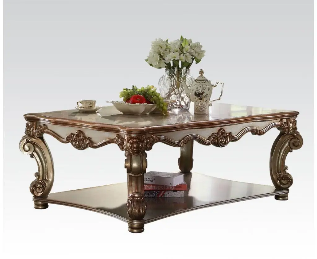 Acme Vendome Gold Patina Coffee Table 83000 - Stylish Living Room Centerpiece