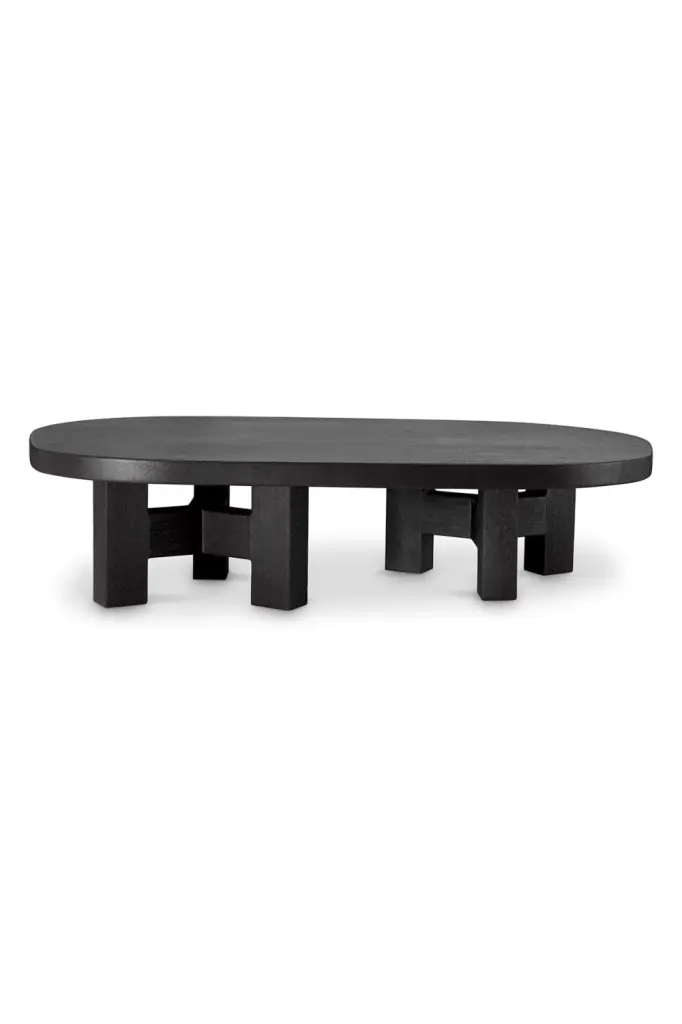 Black Meranti Coffee Table Eichholtz Libertine Minimalist Wooden Living Room Table