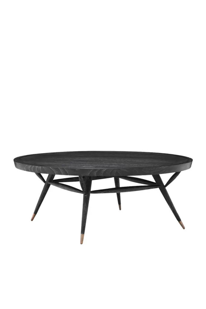 Black Wooden Round Coffee Table Eichholtz Phoenix Modern Living Room Furniture