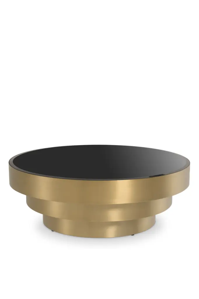 Brass Round Layered Coffee Table Eichholtz Sinclair Luxury Living Room Table