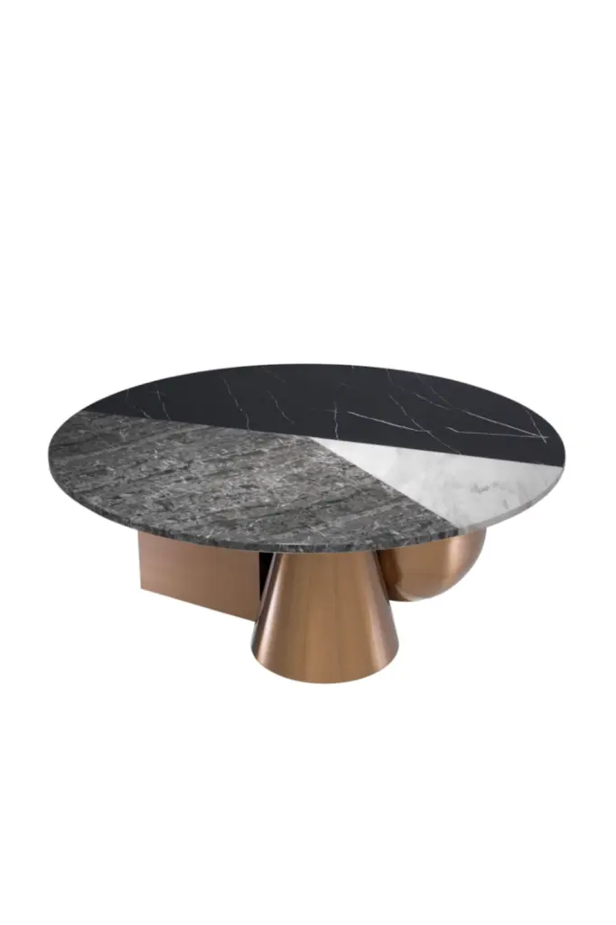 Eichholtz Tricolori Copper Marble Coffee Table Modern Luxury Living Room Furniture