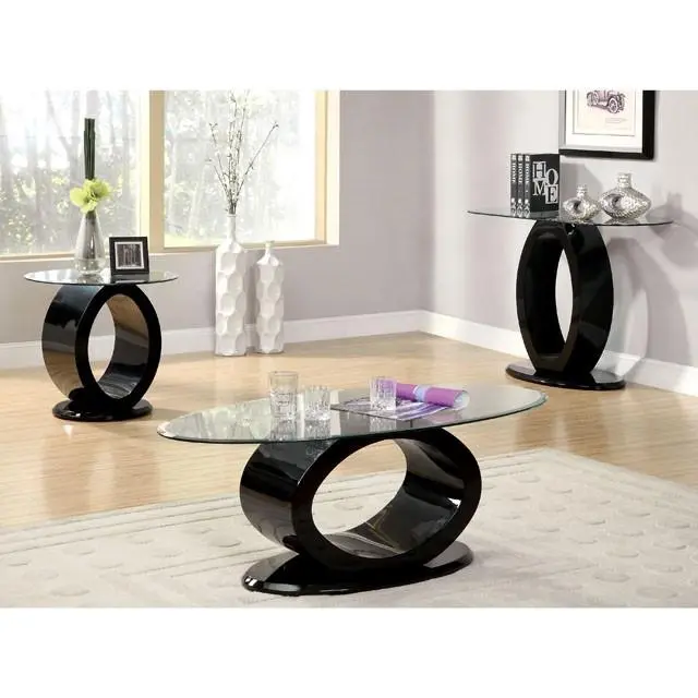 LODIA III Black Coffee Table Modern Living Room Table