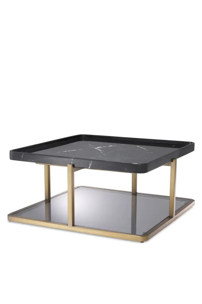 Square Black Marble Coffee Table Eichholtz Grant Luxury Furniture