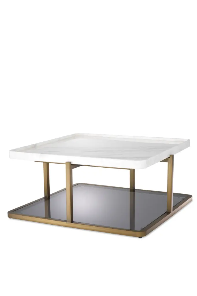 Square White Marble Coffee Table Eichholtz Grant Modern Home Decor