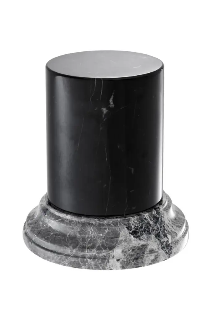 Eichholtz Aveiro Black Gray Marble Column Home Decor