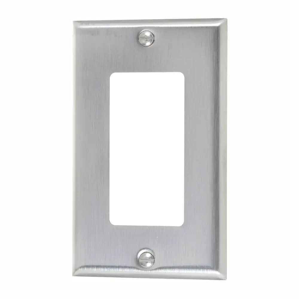 Premium Designer 1-Gang Decora Wallplate, Stainless Metal